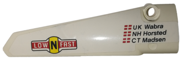 64393pb036 - Technic, Panel Fairing # 6 Long Smooth, Side B with 'UK Wabra', 'NH Horsted', 'CT Madsen' and 'lowNfast' Pattern (Sticker) - Set 42039