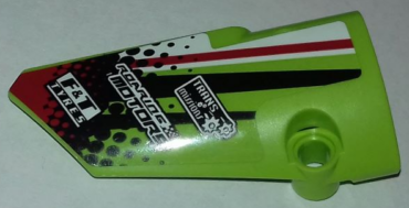 64683pb039 - Technic, Panel Fairing # 3 Small Smooth Long, Side A with Sponsorship Logos and Black, Red and White Styling Pattern (Sticker) - Set 42065