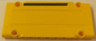 64782pb024L - Technic, Panel Plate 5 x 11 x 1 with Black Horizontal Stripe on Yellow Background Pattern Model Left Side (Sticker) - Set 8264