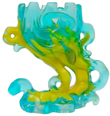 65227pb04 - Minifigure Pedestal Ghost / Smoke with Marbled Bright Light Orange Pattern