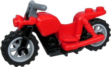 65521c01 - Motorcycle Chopper with Black Frame, Light Bluish Gray Wheels, and Dark Bluish Gray Handlebars