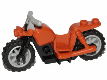 65521c02 - Motorcycle Chopper with Black Frame, Light Bluish Gray Wheels, and Light Bluish Gray Handlebars