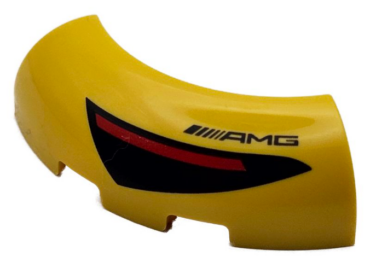 65617pb01L - Brick, Round Corner 3 x 3 without Studs with Black and Red Taillight and AMG Logo Pattern