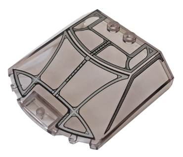 65633pb05 - Windscreen 6 x 6 x 1 1/3 Straight Sides with Silver Window Frame Outline Pattern