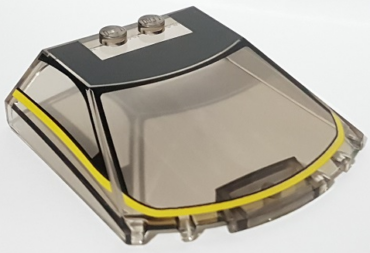 65633pb08 - Windscreen 6 x 6 x 1 1/3 Straight Sides with Black Roof with Yellow Stripe Pattern