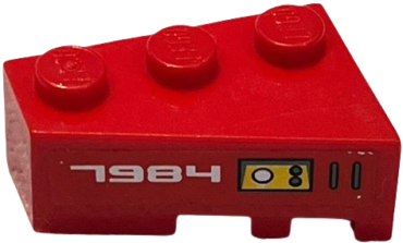 6565pb14 - Wedge 3 x 2 Left with White '7984' and Panel with Buttons Pattern (Sticker) - Set 7984