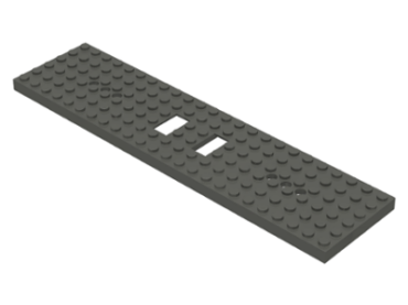 6584a - Train Base 6 x 24 with 3 Round Holes Each End