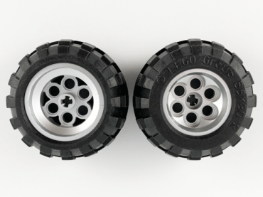 6595c01 - Wheel 36.8mm D. x 26mm VR with Axle Hole with Black Tire 56 x 30 R Balloon (6595 / 32180)