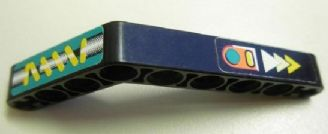 6629pb007 - Technic, Liftarm, Modified Bent Thick 1 x 9 (6 - 4) with Yellow Spring and Arrows Pattern (Stickers) - Set 8245