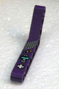 6629pb013R - Technic, Liftarm, Modified Bent Thick 1 x 9 (6 - 4) with White Gauge, Yellow and Turquoise Buttons and Handle Pattern (Sticker) - Set 8268