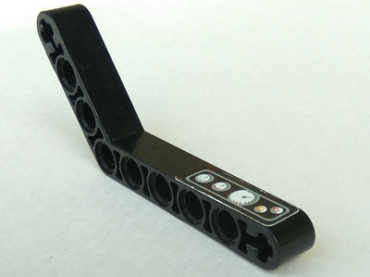 6629pb016 - Technic, Liftarm, Modified Bent Thick 1 x 9 (6 - 4) with Light Gray Border, Buttons and Gauges Pattern (Sticker) - Set 8226