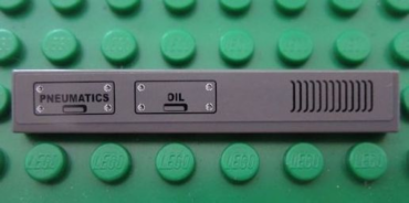 6636pb041 - Tile 1 x 6 with 'PNEUMATICS' and 'OIL' Panels and Vents Pattern (Sticker) - Set 8960