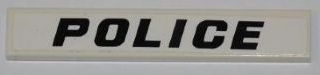 6636pb048 - Tile 1 x 6 with Black 'POLICE' Pattern (Sticker) - Set 7970