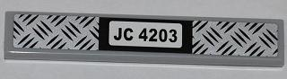 6636pb064 - Tile 1 x 6 with Tread Plate and 'JC 4203' Pattern (Sticker) - Set 4203