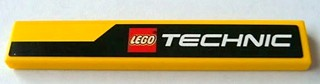 6636pb078R - Tile 1 x 6 with Black Line and LEGO TECHNIC Logo Pattern Model Right (Sticker) - Set 8069