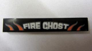 6636pb085 - Tile 1 x 6 with 'FIRE GHOST' Pattern (Sticker) - Set 8165