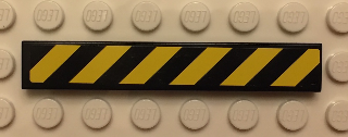 6636pb091 - Tile 1 x 6 with Black and Yellow Danger Stripes Thin Pattern (Sticker) - Set 60059