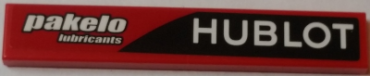 6636pb151R - Tile 1 x 6 with 'HUBLOT' and 'pakelo lubricants' Pattern Model Right Side (Sticker) - Set 75908