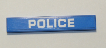 6636pb214 - Tile 1 x 6 with White 'POLICE' Pattern (Sticker) - Set 60207