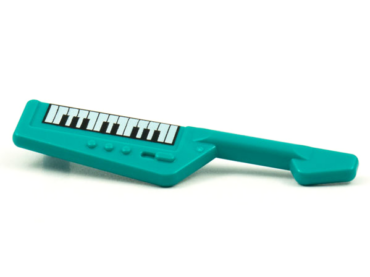 66944pb02 - Minifigure, Utensil Musical Instrument, Keytar with Black and White Keyboard Pattern (Keys Facing Toward Player)