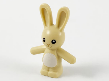 66965pb01 - Bunny / Rabbit Standing with Black Eyes, Dark Tan Nose and Mouth, White Stomach Pattern