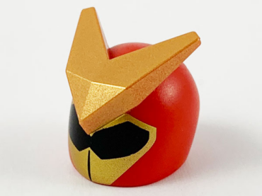 67285pb01 - Minifigure, Headgear Helmet, Large Pearl Gold V Crest, Black Visor and Gold Faceplate Pattern