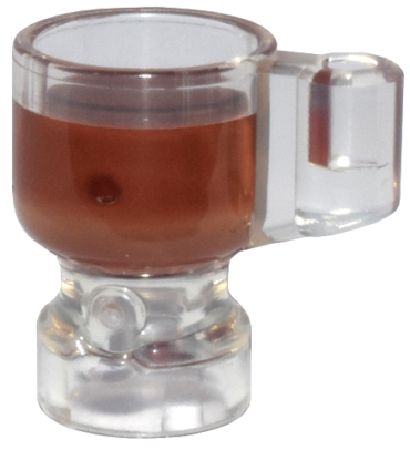 68495pb03 - Minifigure, Utensil Stein / Cup with Molded Reddish Brown Drink Pattern