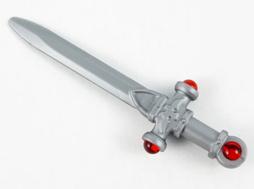 68503pb01 - Minifigure, Weapon Sword, Ornate with Molded Trans-Red Jewels on Crossguard and Pommel Pattern (Sword of Gryffindor)