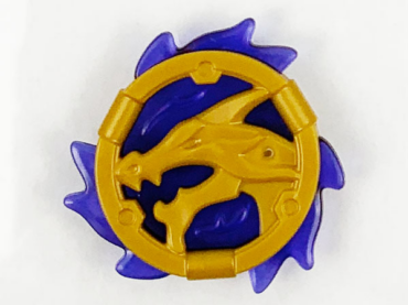 69567pb01 - Ring 3 x 3 with Dragon Head with Molded Trans-Purple Flames Pattern (Ninjago Storm Amulet)
