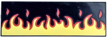 69729pb096 - Tile 2 x 6 with Red and Yellow Flames Pattern