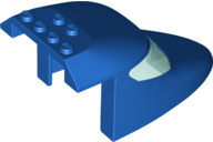 69953pb02 - Aircraft Fuselage Forward Top Curved 6 x 10 x 4 with 2 Window Panes with Molded Trans-Light Blue Glass Pattern