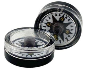 70001c01pb02 - Minifigure, Utensil Compass with Fixed Trans-Clear Top and White Disc with Fleur-de-lis Pattern