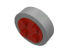 7039c01 - Wheel with 4 Studs and Axle with Black Tire Smooth - Small Solid (7039 / 132old)