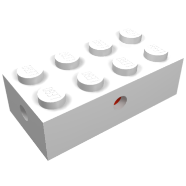 7049b - Brick, Modified 2 x 4 with Wheels Holder, Trans-Clear Bottom