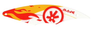 73483 - Cloth Sail Triangular 7 x 28 with Red Flames and Ninjago Logogram 'K71748' Pattern