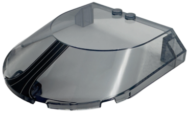 7509pb01 - Windscreen 8 x 8 x 1 1/3 Curved with Black Window Frame and Thin Silver Lines Pattern