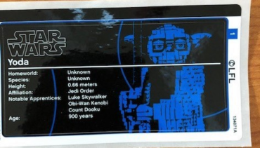 75255stk01 - Sticker Sheet for Set 75255 - (65219/6279050)