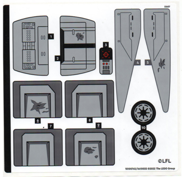 75337stk01 - Sticker Sheet for Set 75337 - (10100763/6410025)