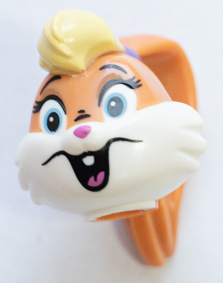 75698pb01 - Minifigure, Head, Modified Looney Tunes Lola Bunny with White Face, Bright Pink Nose and Tongue Pattern
