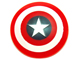 75902pb01 - Minifigure, Shield Circular Convex Face with White Ring, Star in Dark Blue Circle Pattern (Captain America)