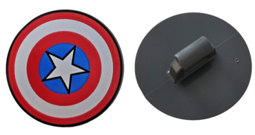 75902pb13 - Minifigure, Shield Circular Convex Face with Red and White Concentric Rings, Star in Blue Circle Pattern (Captain America)