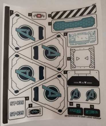 76153stk01 - Sticker Sheet for Set 76153 - (68153/6302301)