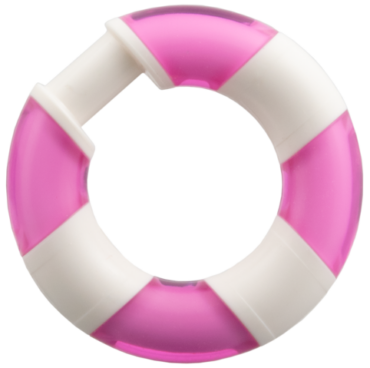 7649pb01 - Minifigure, Utensil Life Preserver with Molded Trans-Dark Pink Sections Pattern