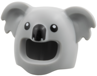 7720pb01 - Minifigure, Headgear Head Cover, Costume Koala with Black Eyes and Nose Pattern
