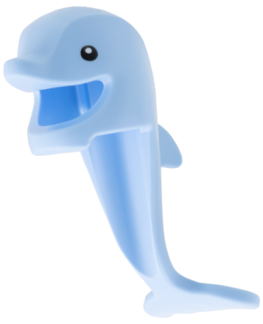 7762pb01 - Minifigure, Headgear Head Cover, Costume Dolphin Head, Tail and Fin with Black Eyes Pattern