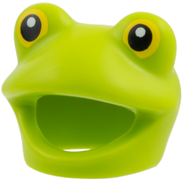 7838pb01 - Minifigure, Headgear Head Cover, Costume Frog with Yellow Eyes, Black Pupils Pattern
