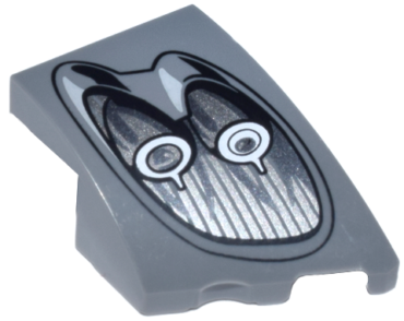 80178pb006 - Wedge 3 x 2 Right No Studs with Pagani Utopia Car Headlight, 2 Silver Bulbs and Black Outline Pattern