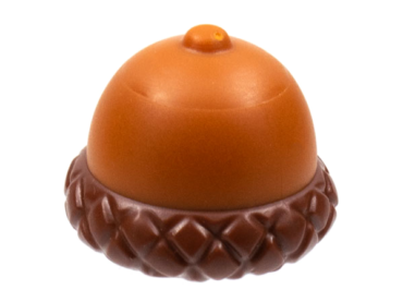80512pb01 - Minifigure, Headgear Hat, Acorn with Reddish Brown Cupule Pattern