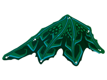 82254 - Cloth Wing Dragon Left, Sand Green Ribs, Lime and Dark Green Scales Pattern