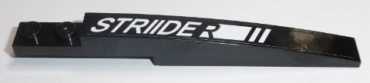 85970pb019R - Slope, Curved 10 x 1 with White and Black 'STRIIDER' Pattern Model Right Side (Sticker) - Set 70611